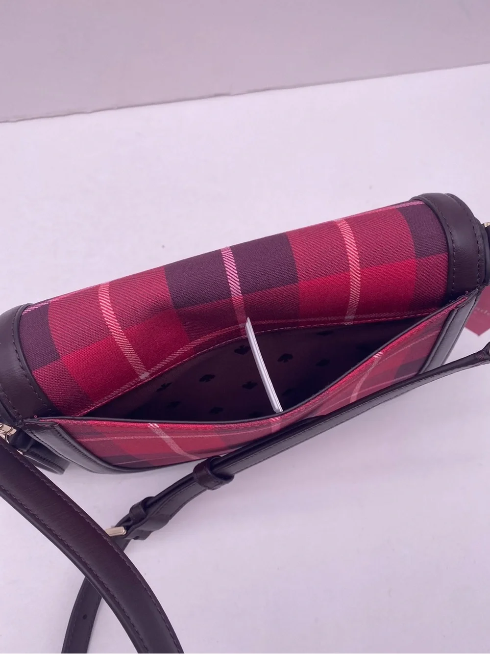 Kate Spade New York BLAKE PLAID SADDLE  CROSSBODY BAG